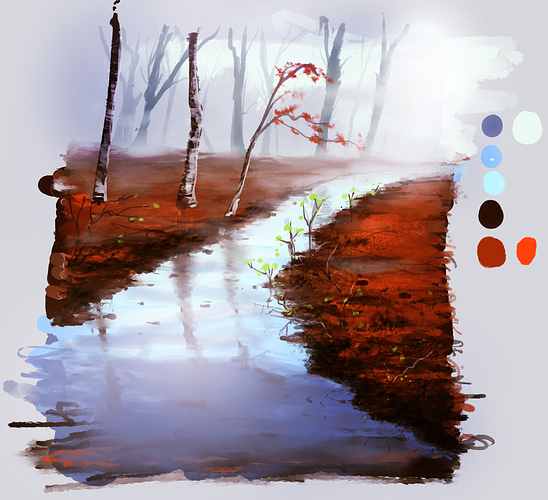 autum stream study